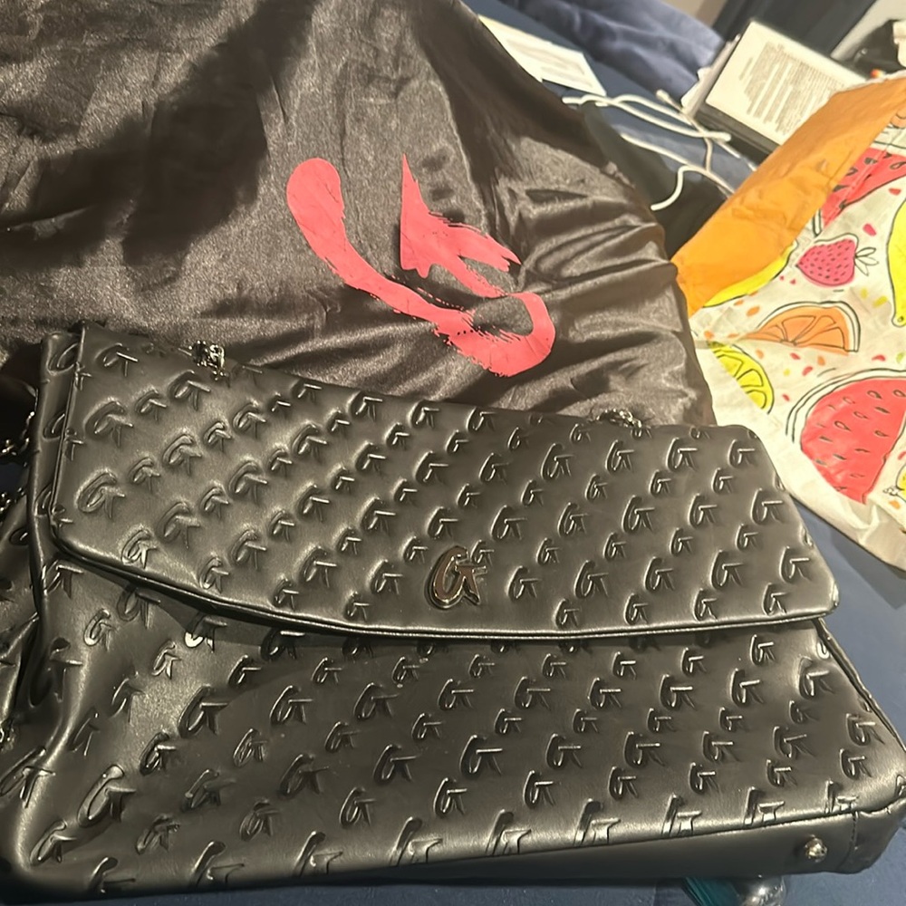 Glamaholic by Mia Ray MONOGRAM XL CLASSIC FLAP BAG MATTE BLACK